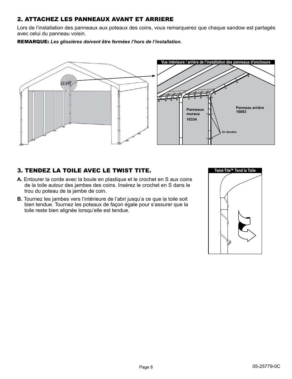 ShelterLogic 25779 12 x 30 Super Max Enclosure Kit User Manual | Page 8 / 12