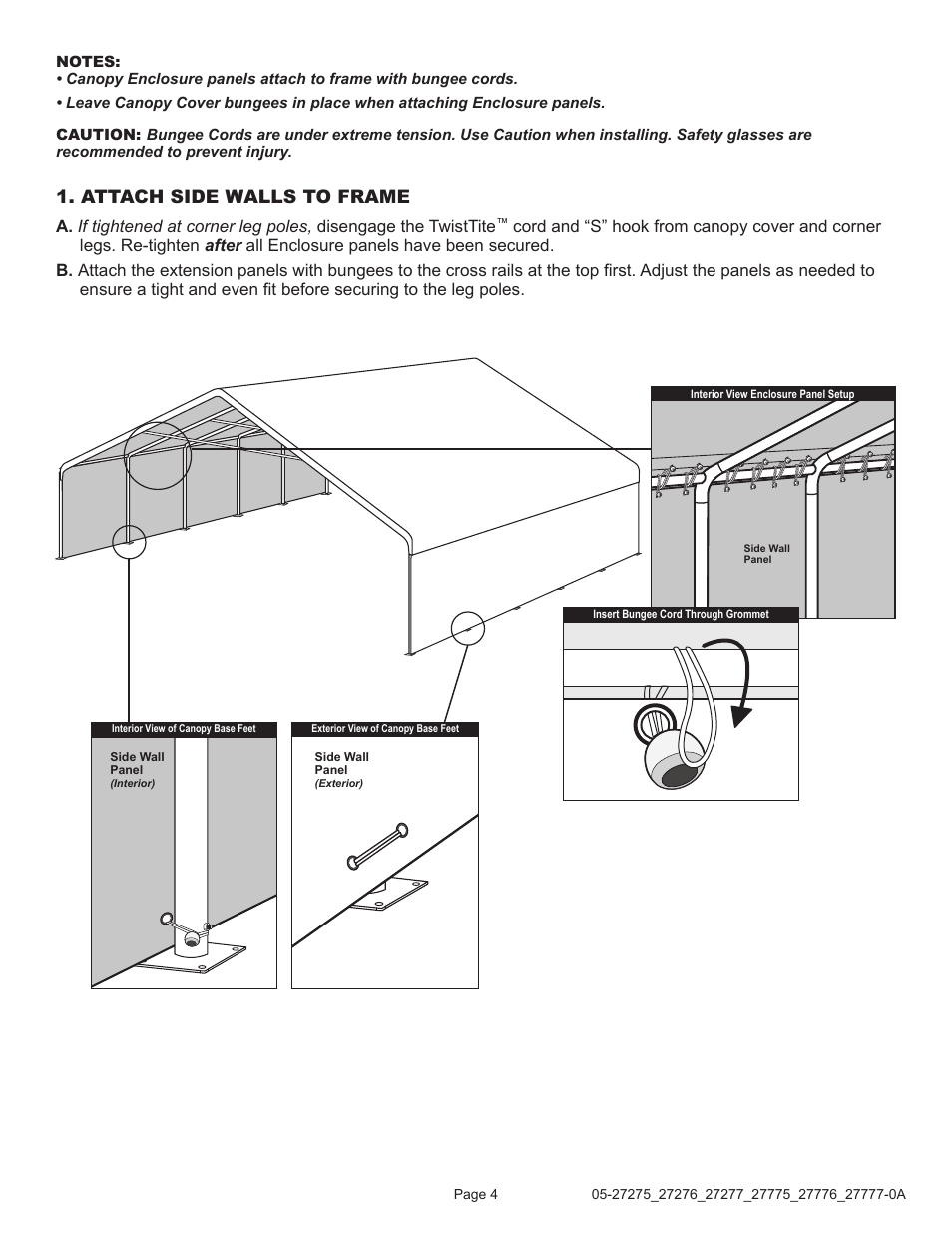 Attach side walls to frame | ShelterLogic 27775-27777 30 x x0 2-3/8 ULTRAMAX Enclosure Kit" User Manual | Page 4 / 5