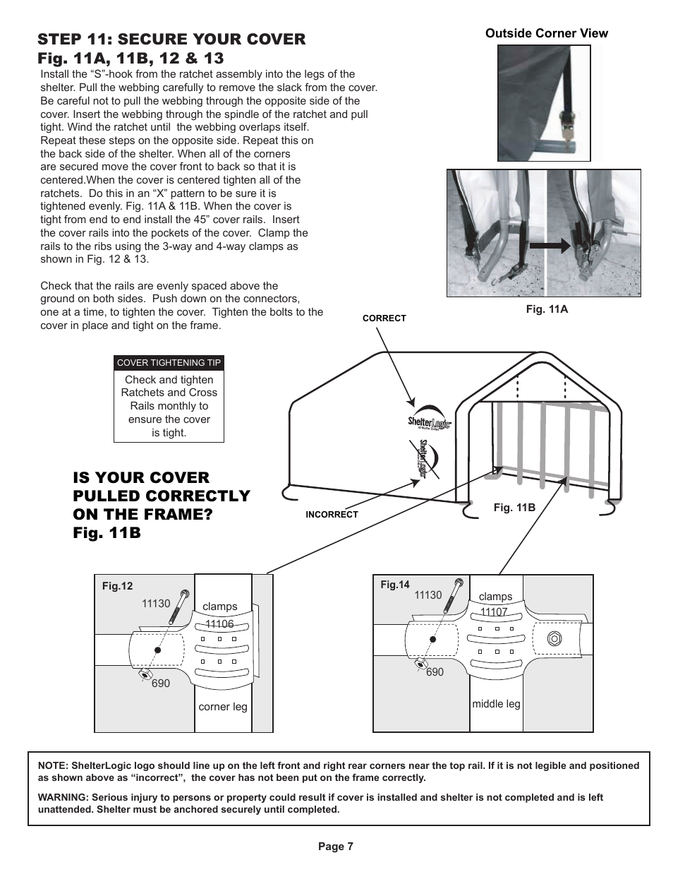 ShelterLogic 71534 Peak Style Storage Shelter 12 x 20 x 8 User Manual | Page 6 / 7