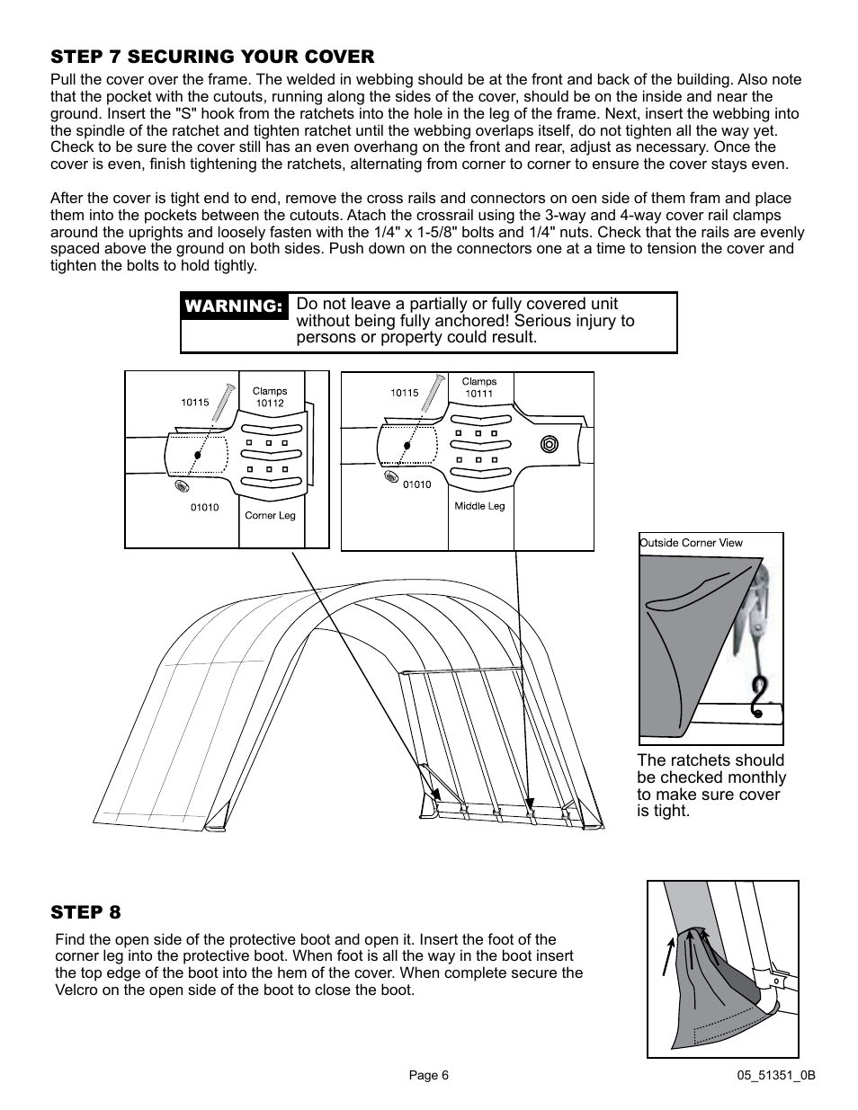 ShelterLogic 51341 Run-In Shed 12 x 20 x 8 User Manual | Page 6 / 6