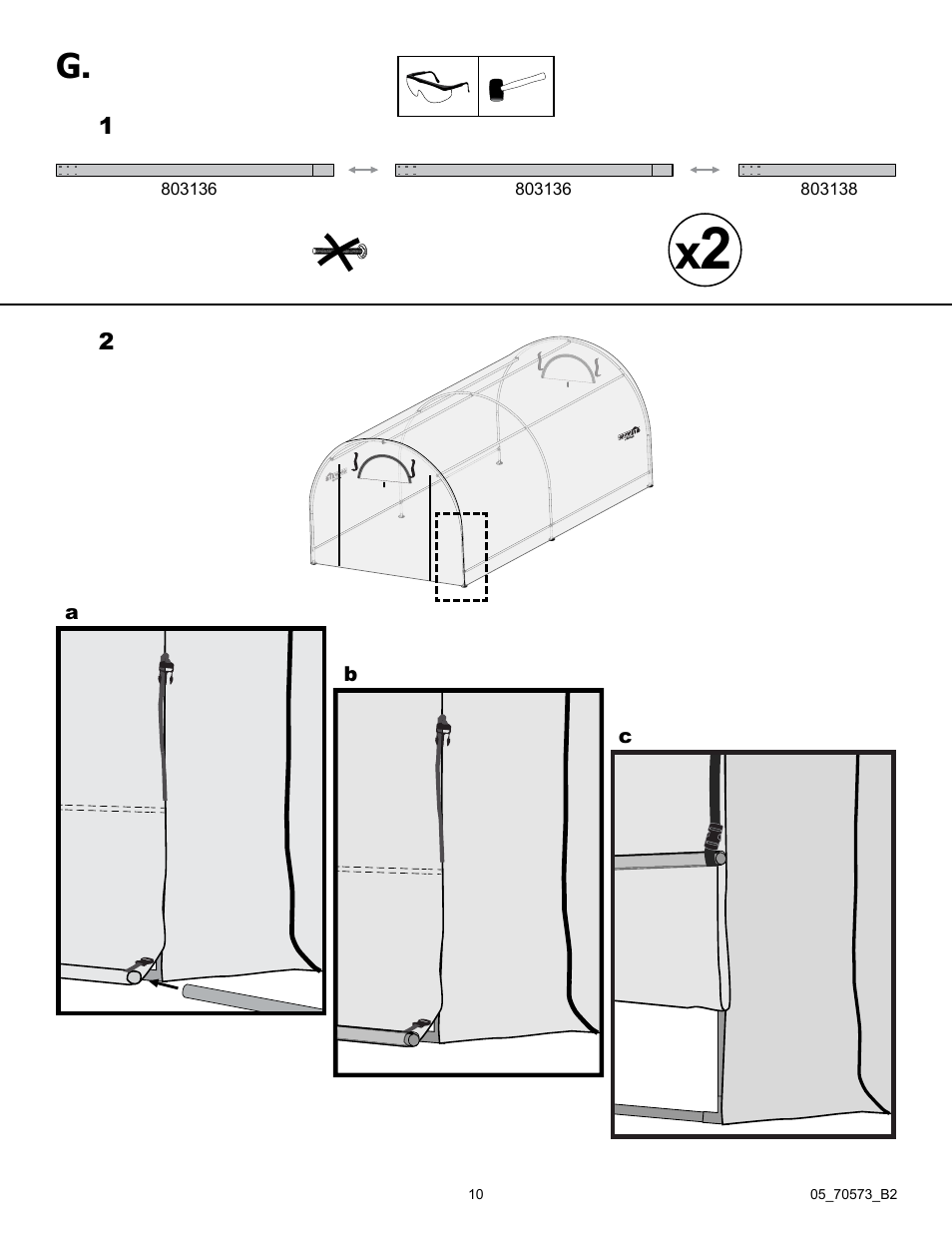 ShelterLogic 70573 Classic RoundTop Greenhouse 6 x 8 x 6,6 User Manual | Page 10 / 12