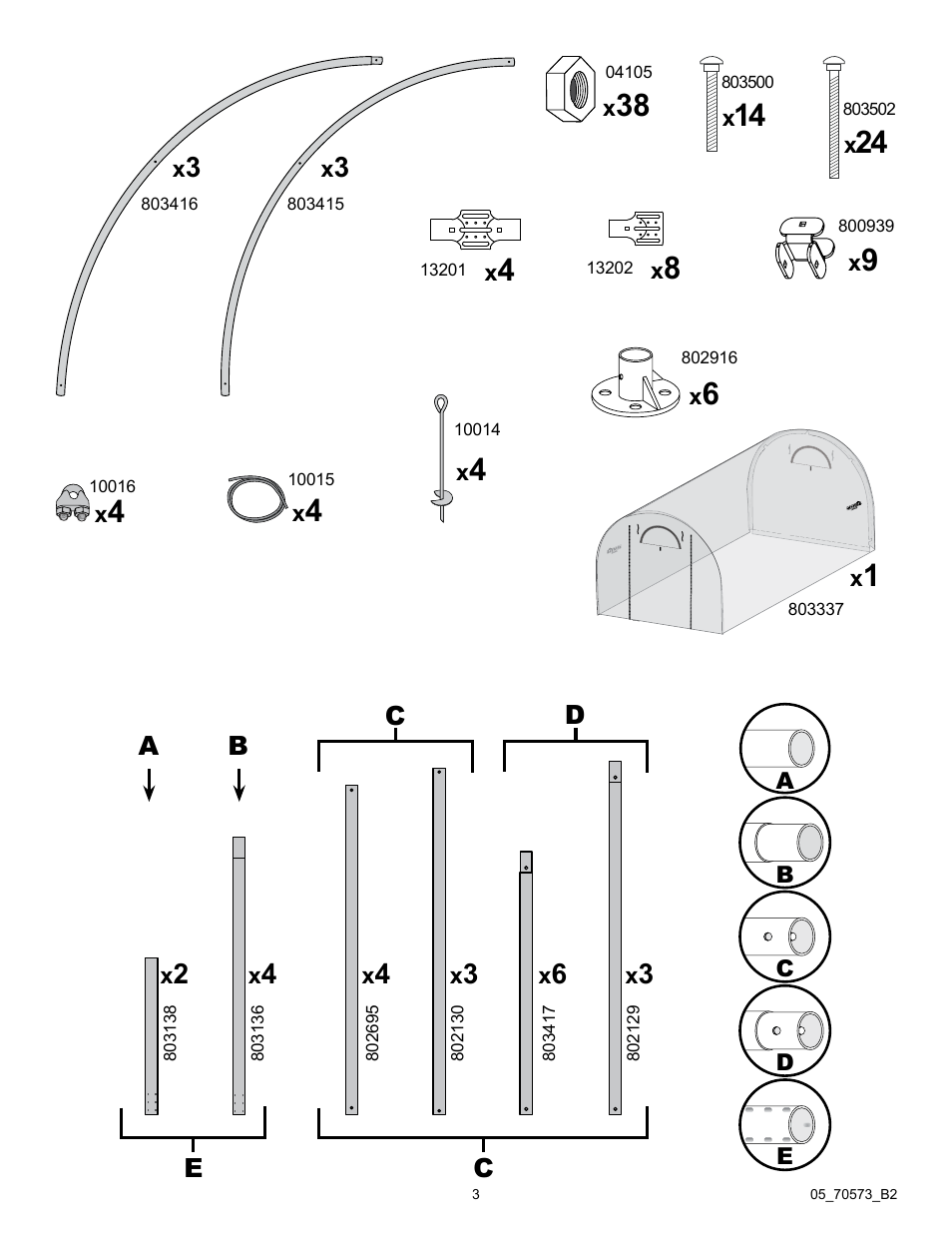 ShelterLogic 70573 Classic RoundTop Greenhouse 6 x 8 x 6,6 User Manual | Page 3 / 12