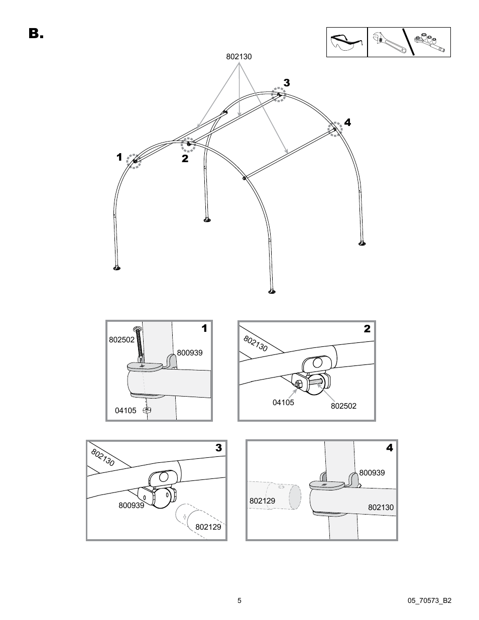 ShelterLogic 70573 Classic RoundTop Greenhouse 6 x 8 x 6,6 User Manual | Page 5 / 12