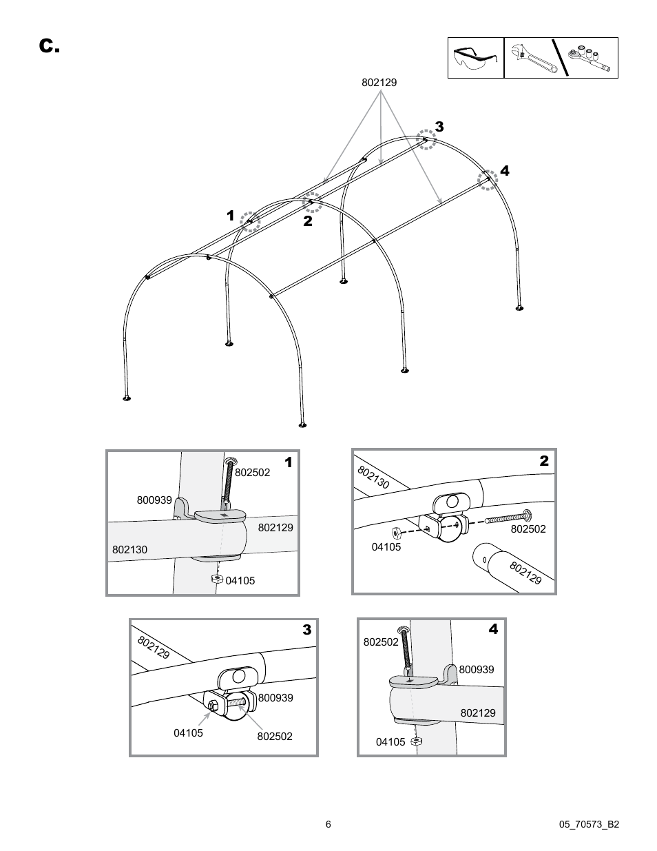 ShelterLogic 70573 Classic RoundTop Greenhouse 6 x 8 x 6,6 User Manual | Page 6 / 12