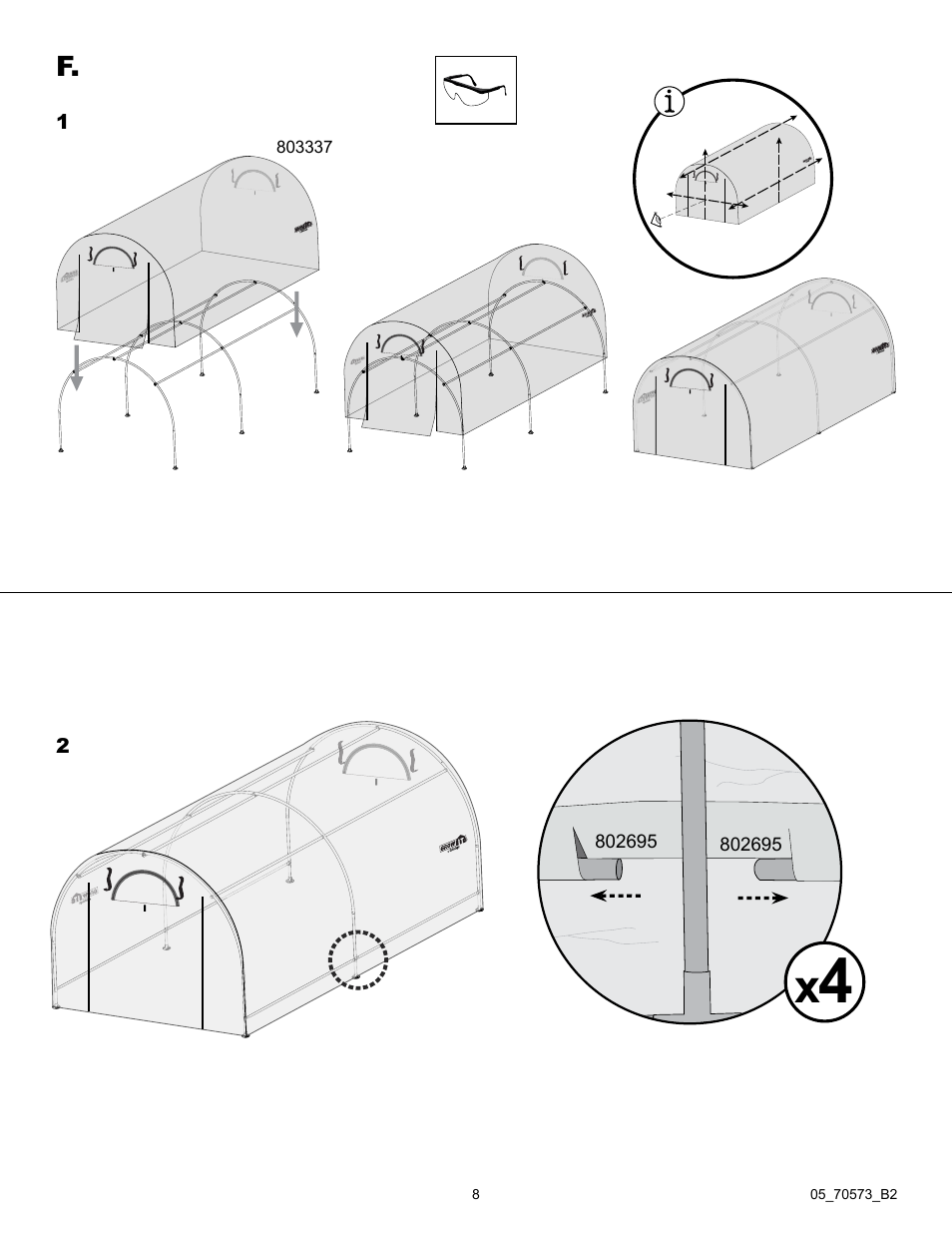 ShelterLogic 70573 Classic RoundTop Greenhouse 6 x 8 x 6,6 User Manual | Page 8 / 12