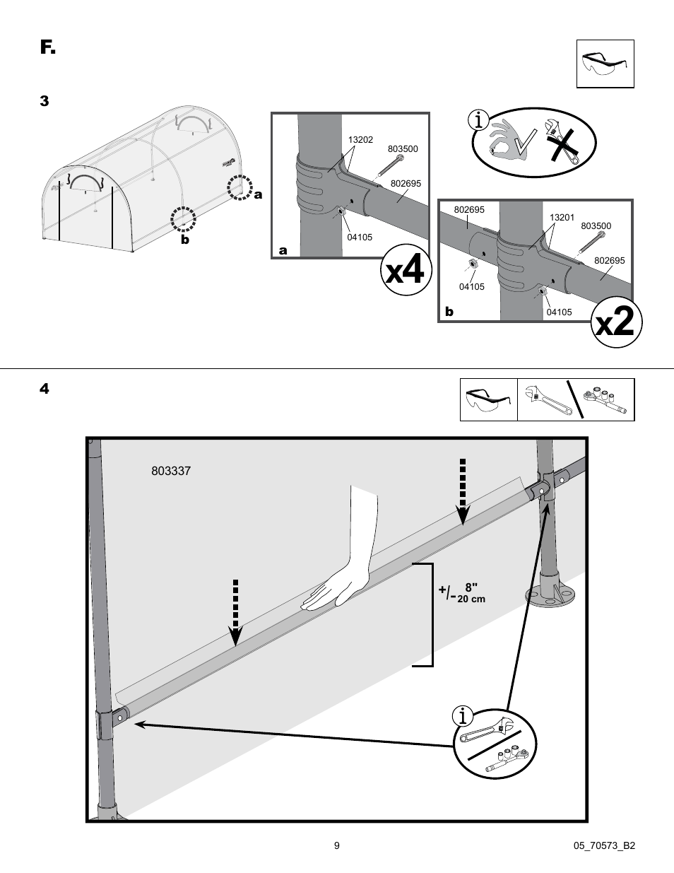 ShelterLogic 70573 Classic RoundTop Greenhouse 6 x 8 x 6,6 User Manual | Page 9 / 12