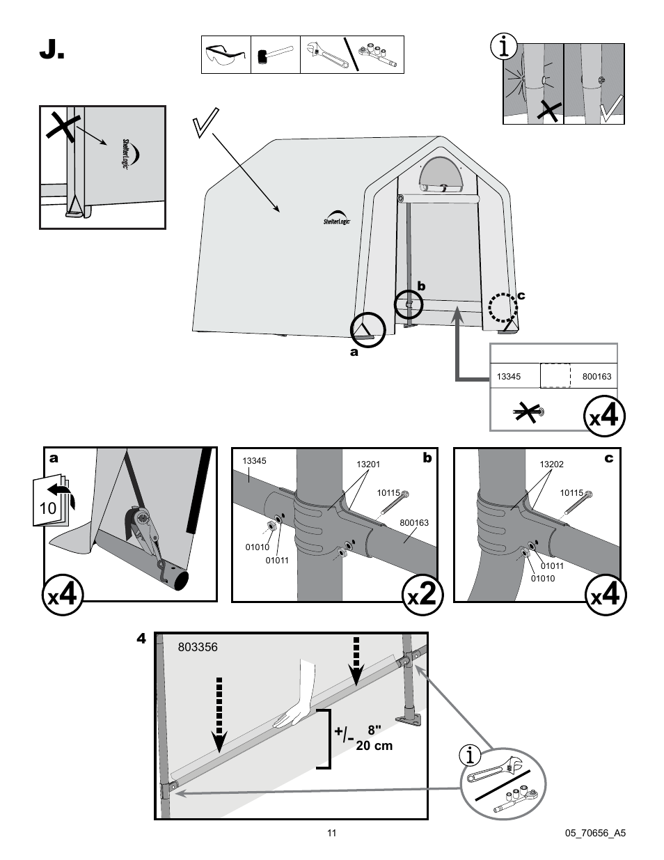 ShelterLogic 70656 GrowIt Greenhouse-in-a-Box 10 x 10 x 8 User Manual | Page 11 / 14