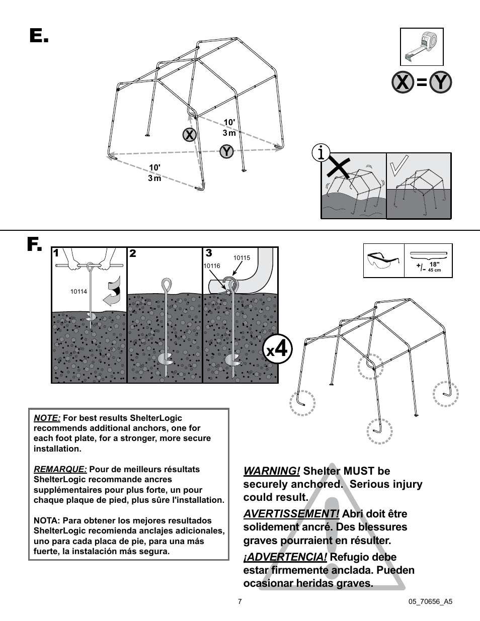 E. f | ShelterLogic 70656 GrowIt Greenhouse-in-a-Box 10 x 10 x 8 User Manual | Page 7 / 14