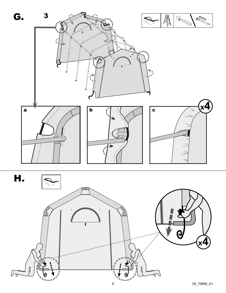 H. g | ShelterLogic 70658 GrowIt Greenhouse-in-a-Box 10 x 20 x 8 User Manual | Page 9 / 15