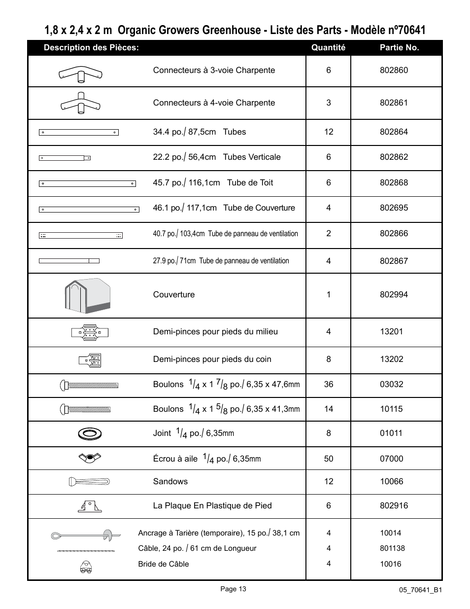 ShelterLogic 70641 GrowIt Organic Growers Greenhouse 6 x 8 x 6 6 User Manual | Page 13 / 40