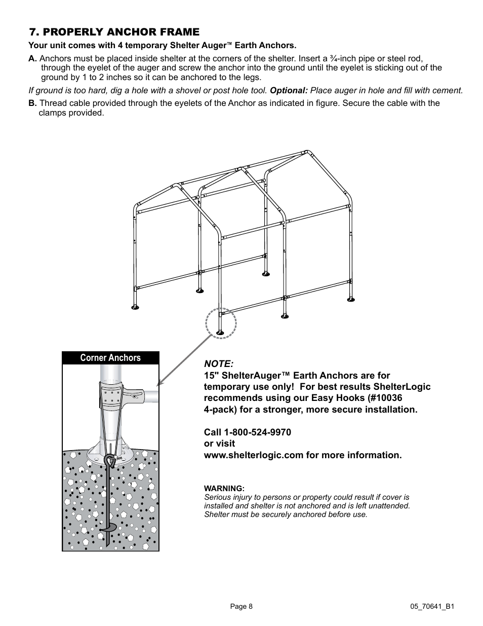 ShelterLogic 70641 GrowIt Organic Growers Greenhouse 6 x 8 x 6 6 User Manual | Page 8 / 40