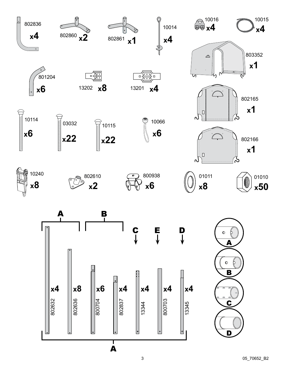 ShelterLogic 70652 GrowIt Greenhouse-in-a-Box 6 x 8 x 6 6 User Manual | Page 3 / 14