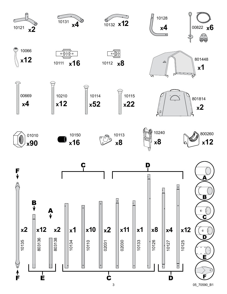 ShelterLogic 70590 GrowIt Heavy Duty Greenhouse 12 x 20 x 8 User Manual | Page 3 / 16