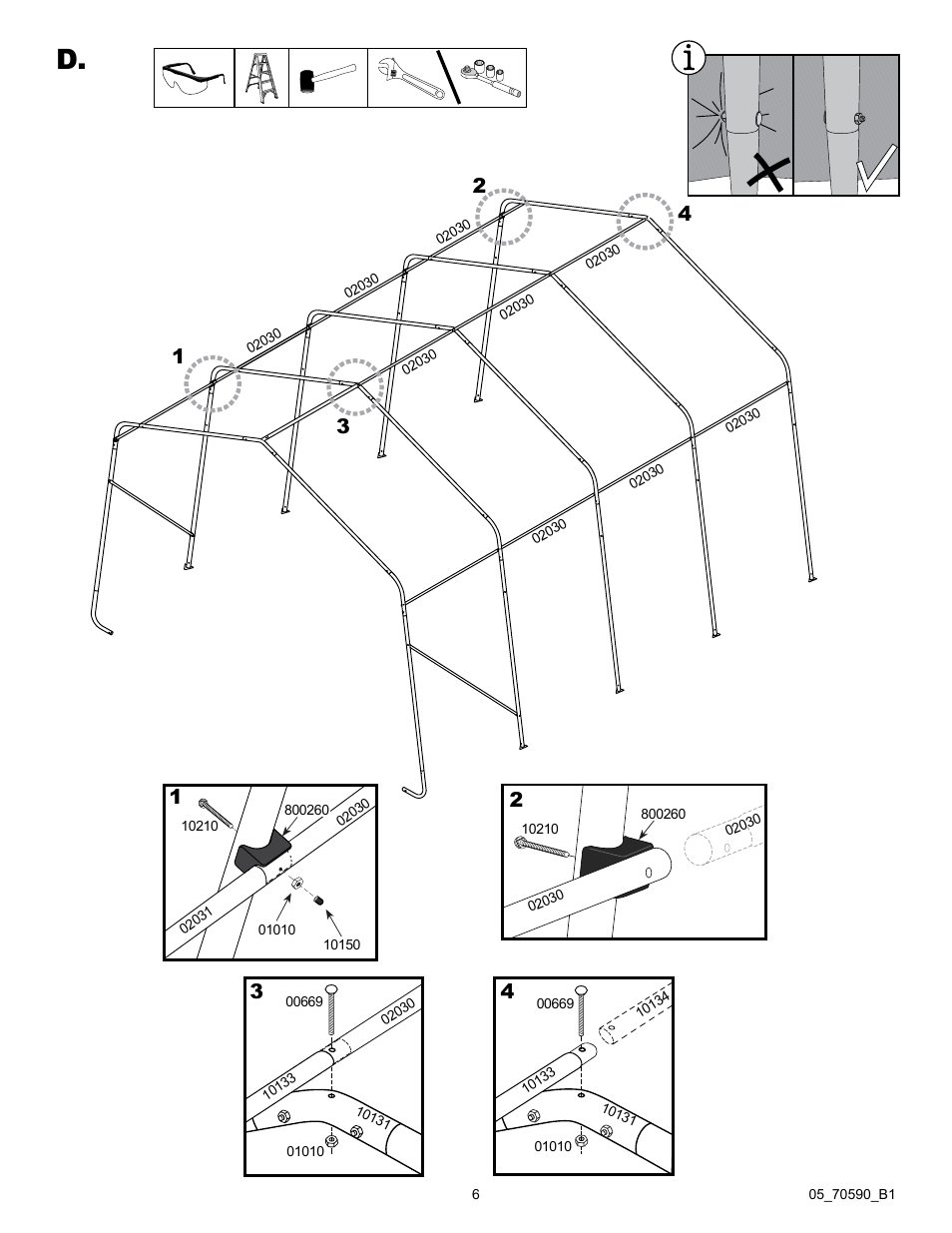 ShelterLogic 70590 GrowIt Heavy Duty Greenhouse 12 x 20 x 8 User Manual | Page 6 / 16