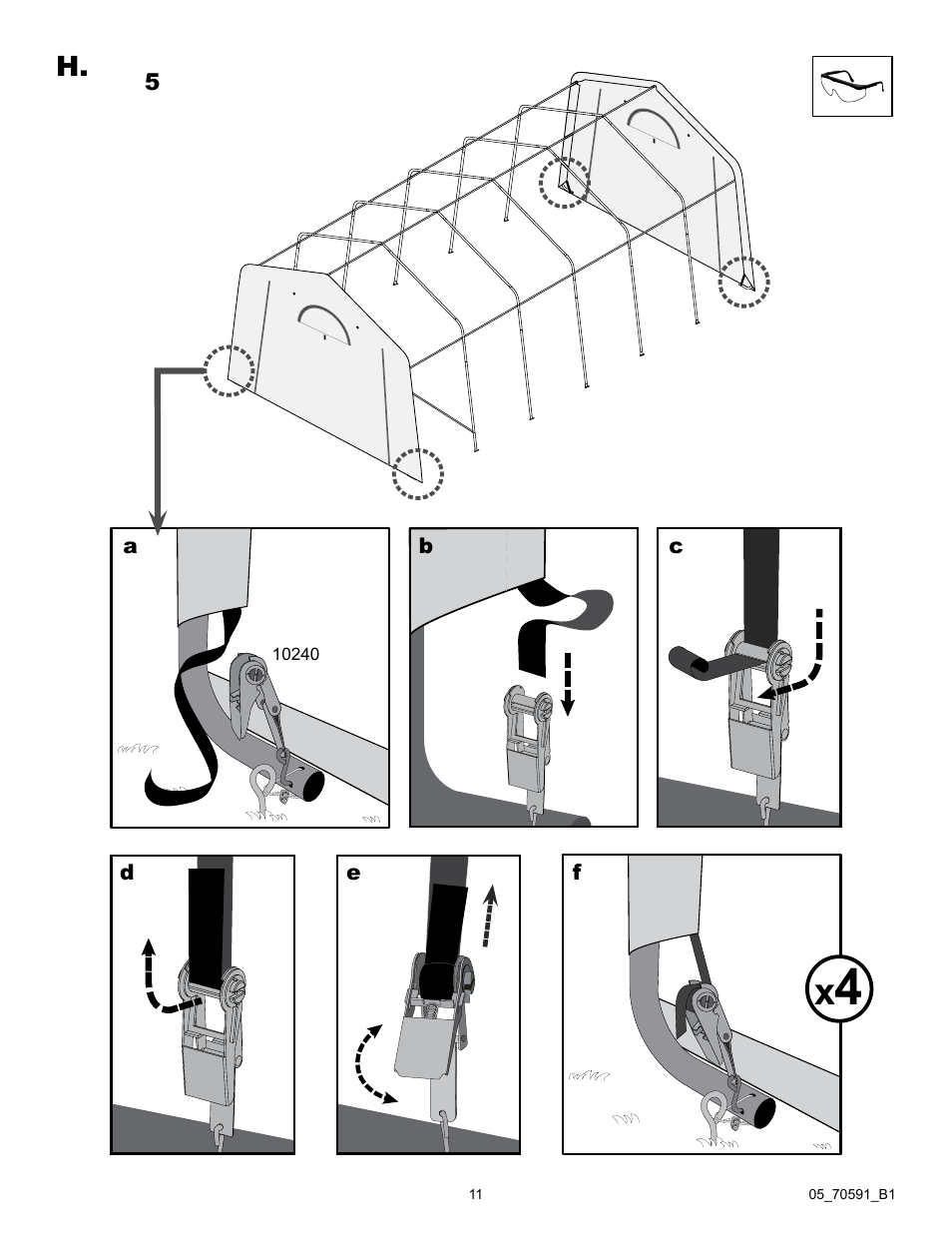 ShelterLogic 70591 GrowIt Heavy Duty Greenhouse 12 x 24 x 8 User Manual | Page 11 / 16