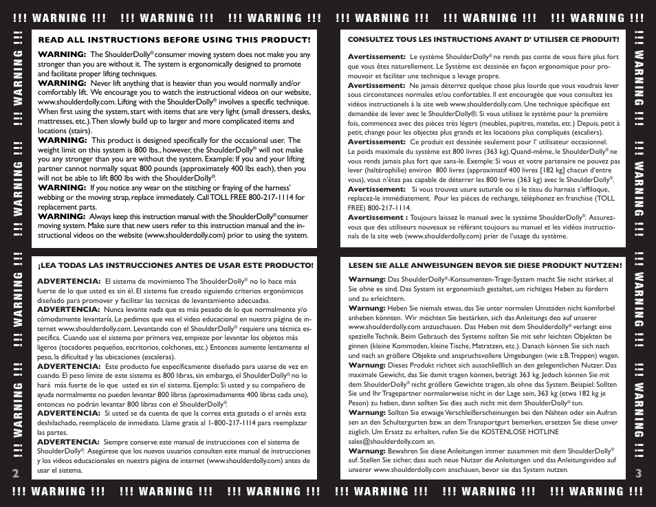 Shoulder Dolly SHOULDER DOLLY User Manual | Page 2 / 8