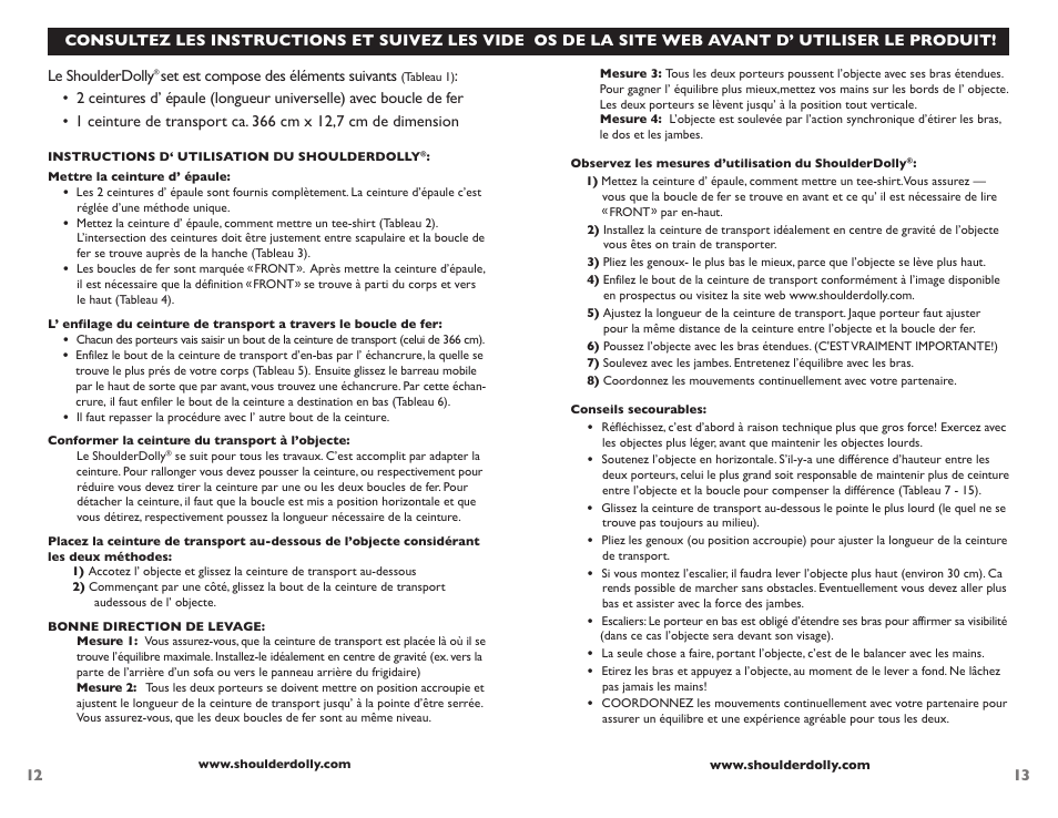 Shoulder Dolly SHOULDER DOLLY User Manual | Page 7 / 8