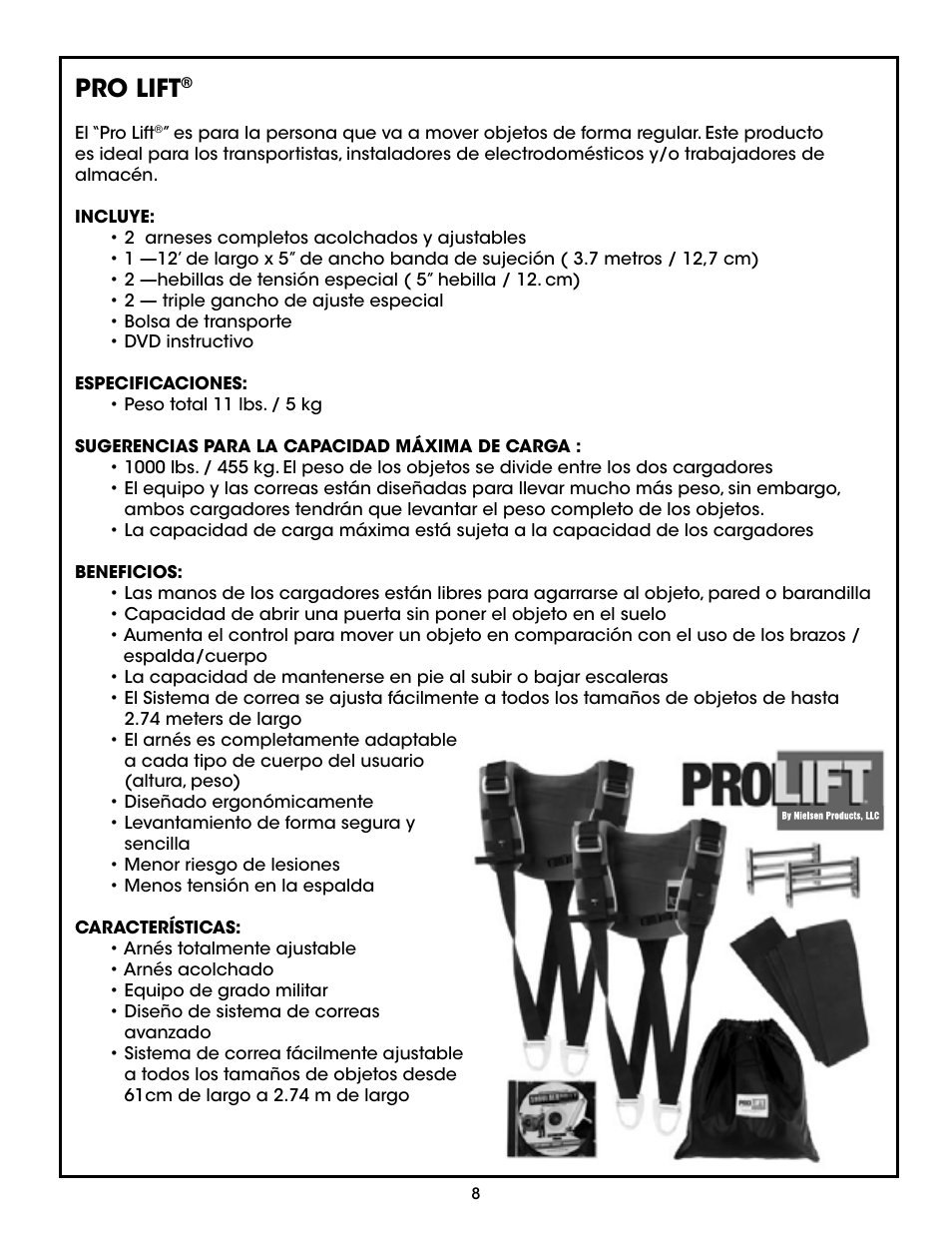 Pro lift | Shoulder Dolly PRO LIFT User Manual | Page 8 / 14