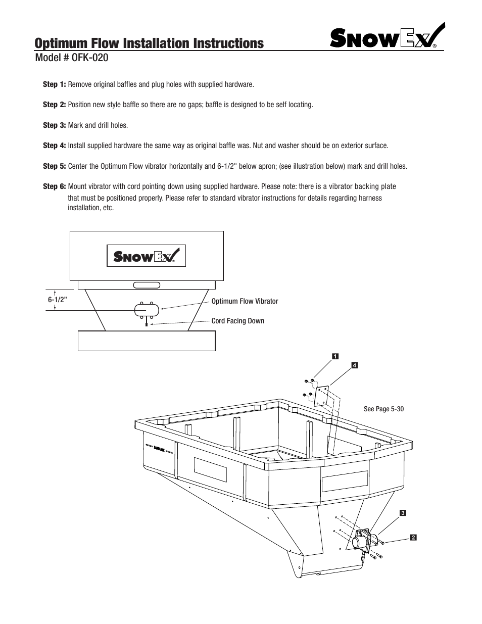 SnowEx OFK-020 User Manual | 2 pages