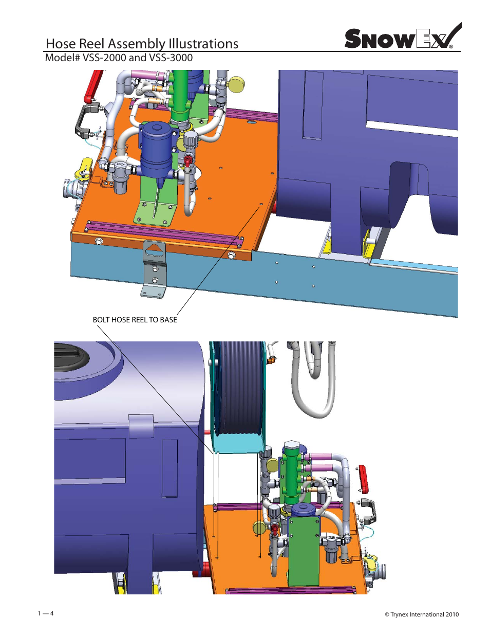 Hose reel assembly illustrations | SnowEx HRK-020 User Manual | Page 4 / 8