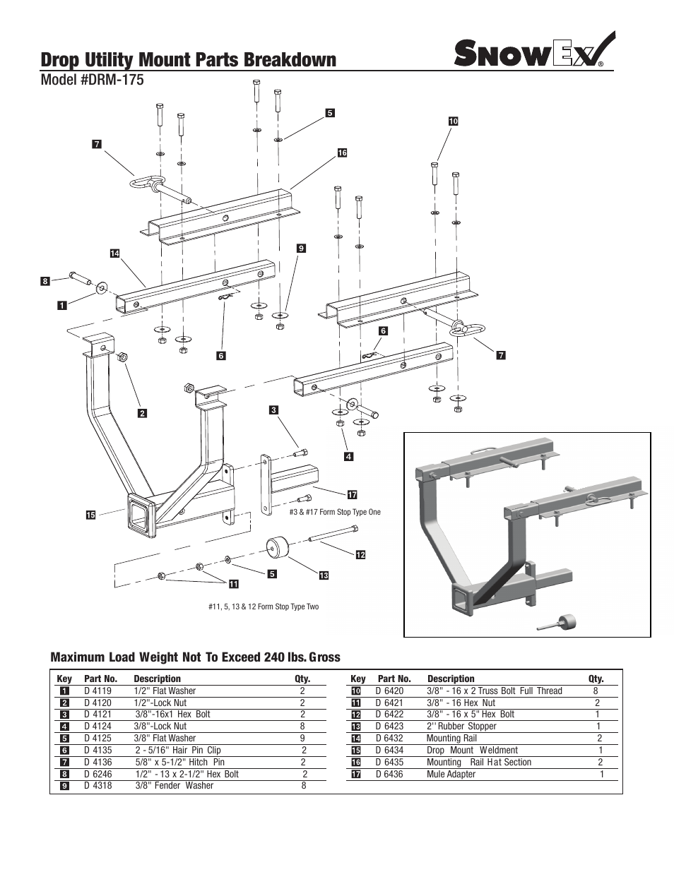 SnowEx DRM-175 User Manual | 2 pages