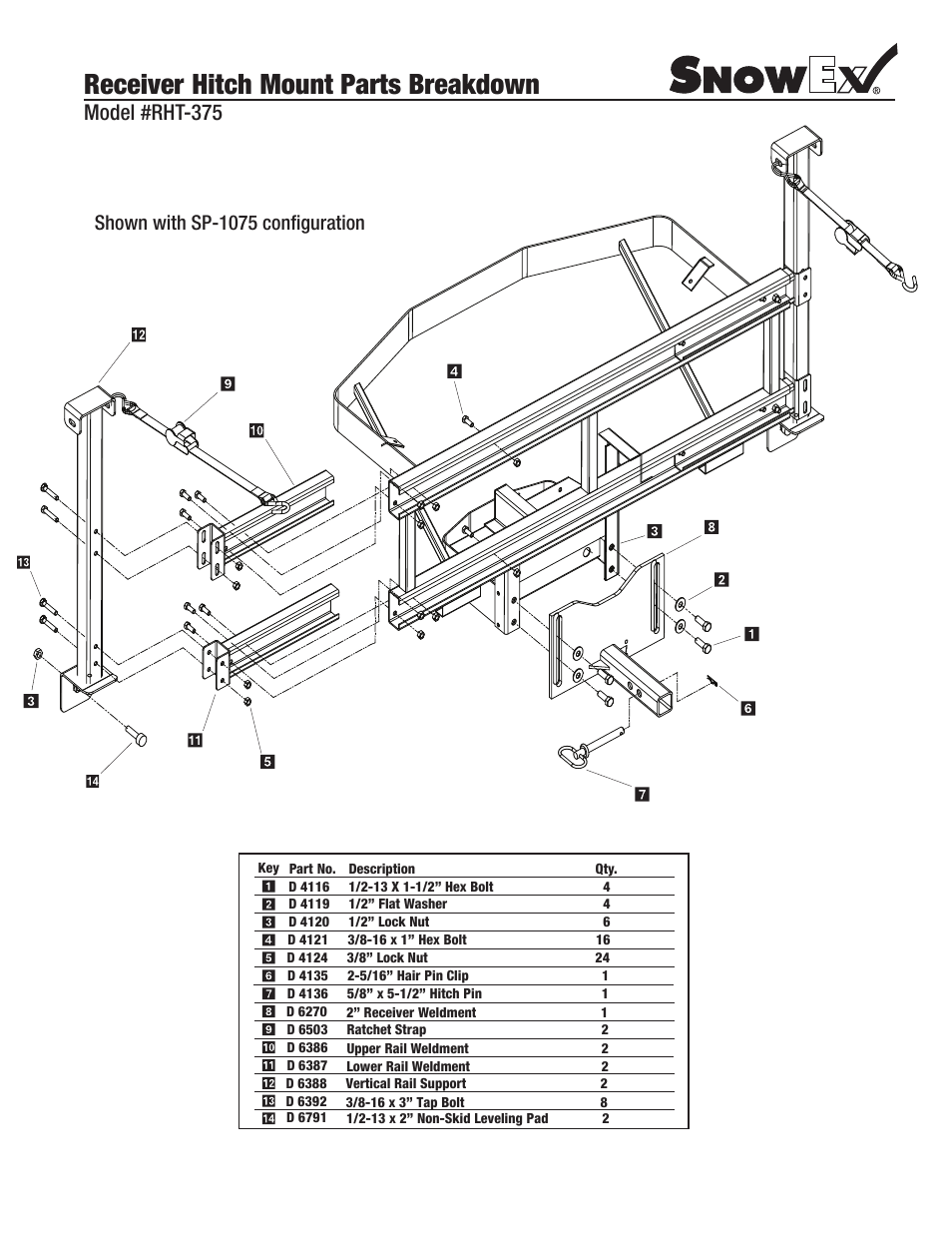 SnowEx RHT-375 User Manual | 2 pages