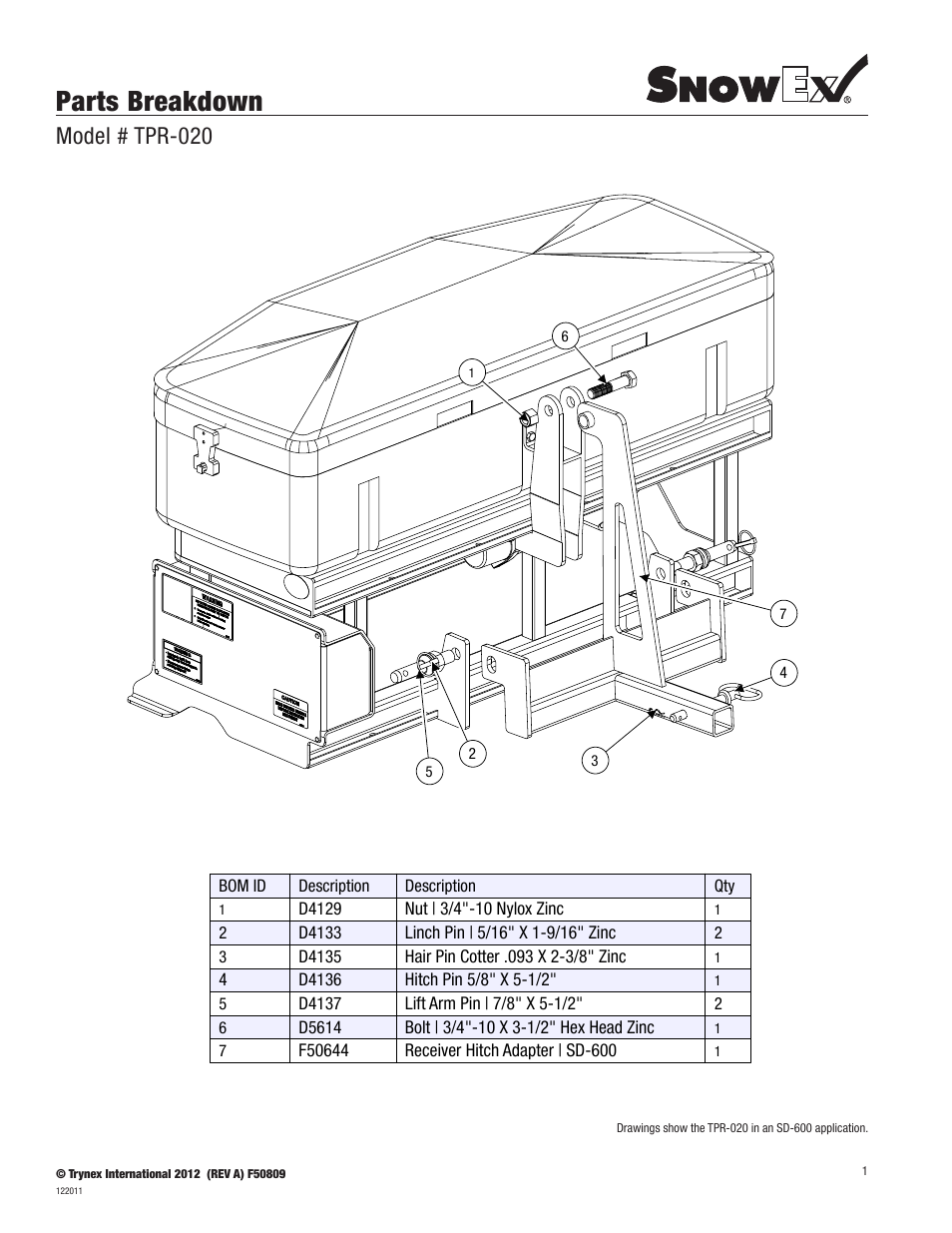 SnowEx TPR-020 User Manual | 2 pages
