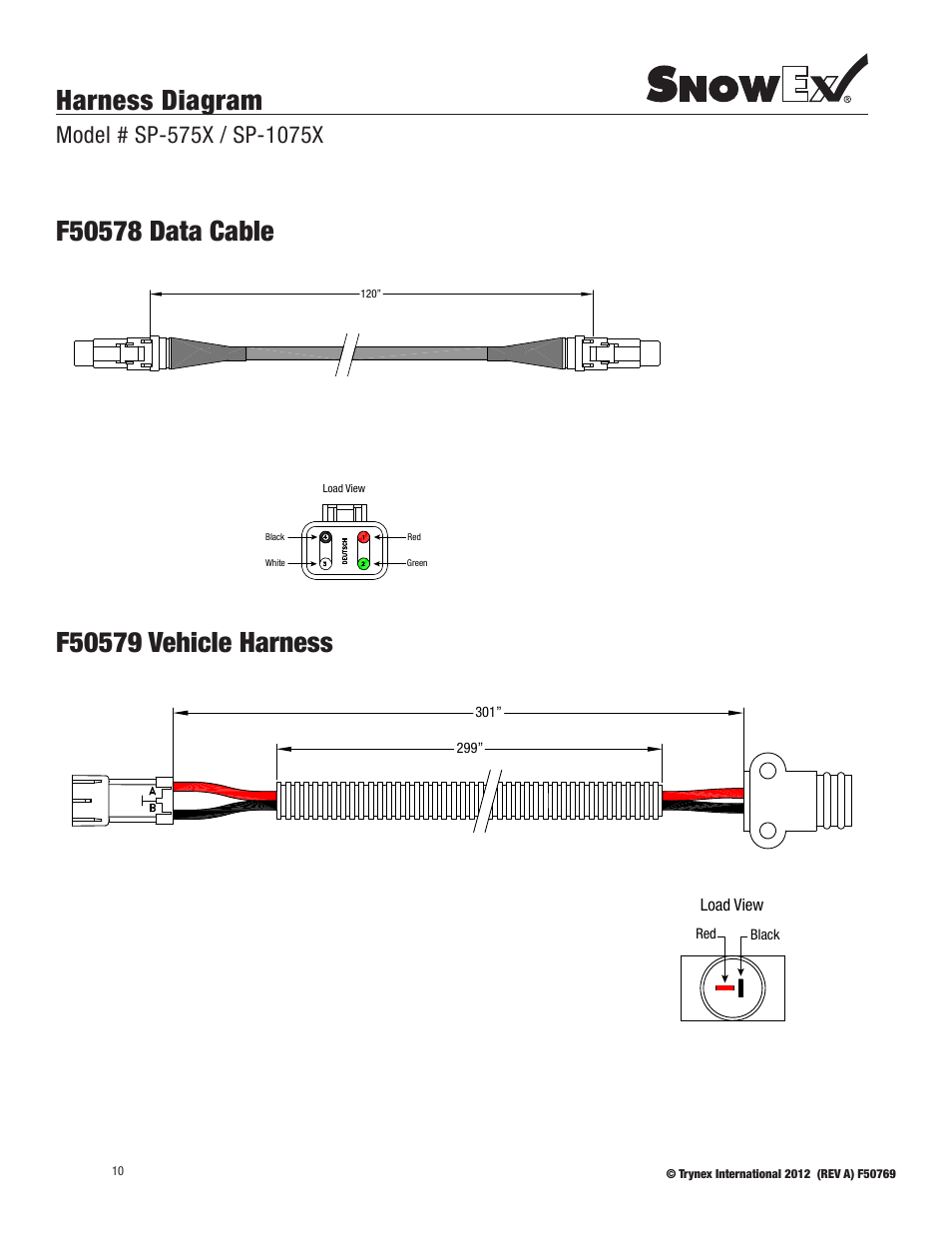 Harness diagram | SnowEx SP-1075X User Manual | Page 10 / 28