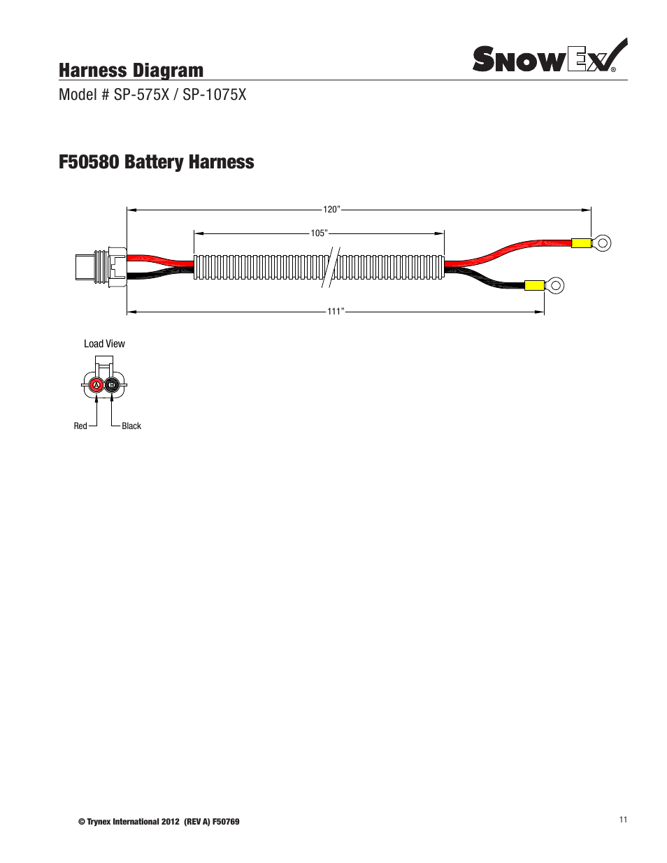 Harness diagram | SnowEx SP-1075X User Manual | Page 11 / 28