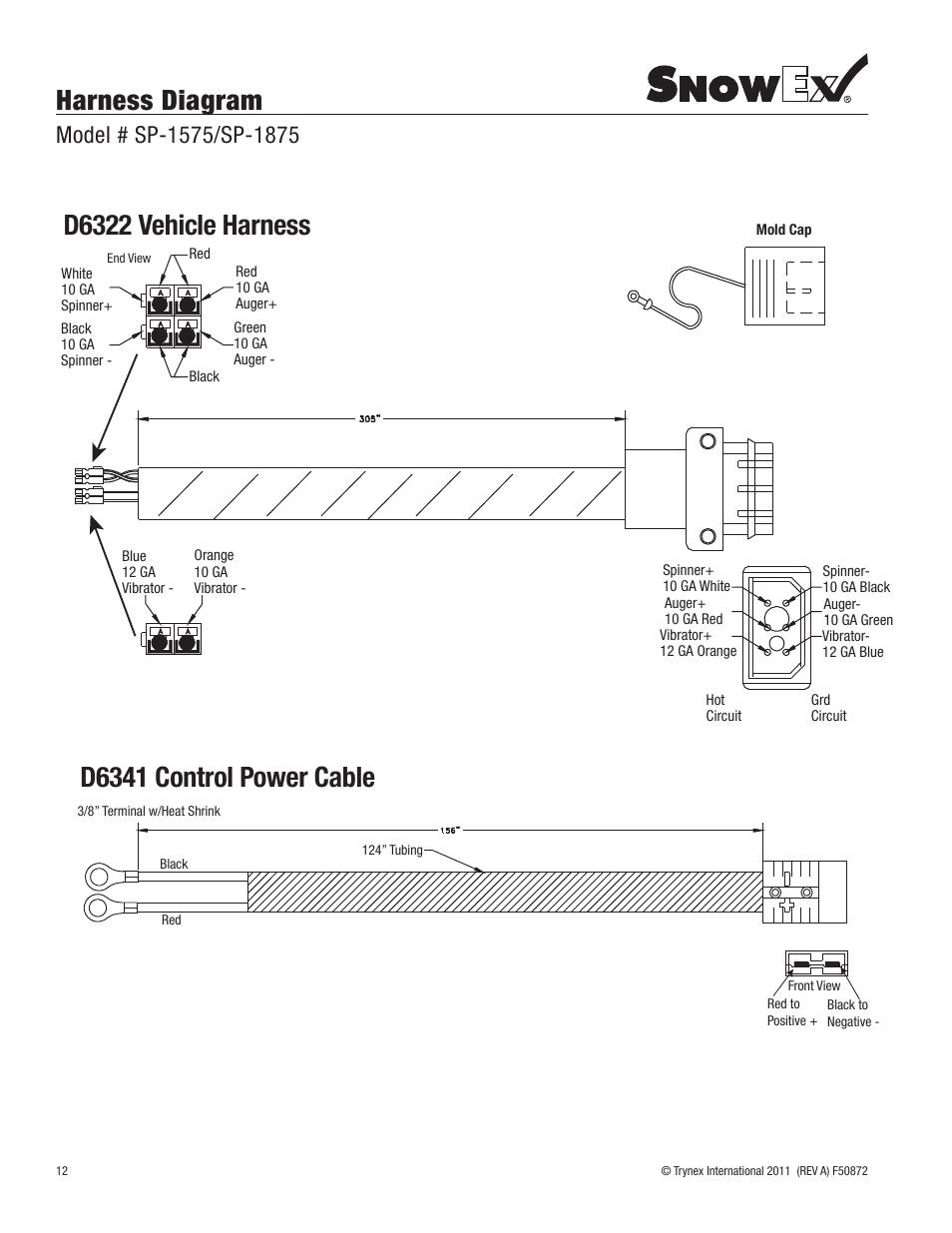 Harness diagram | SnowEx SP-1875 User Manual | Page 12 / 32