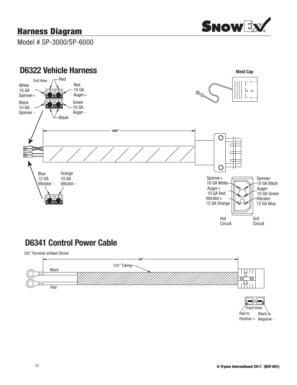 Harness diagram | SnowEx SP-6000 User Manual | Page 12 / 31
