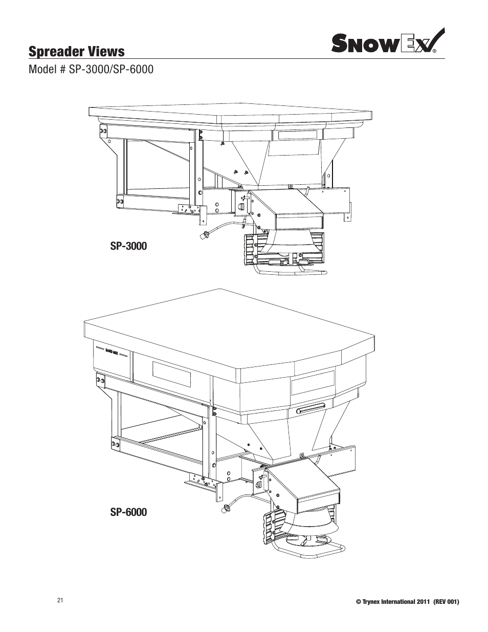Spreader views | SnowEx SP-6000 User Manual | Page 21 / 31