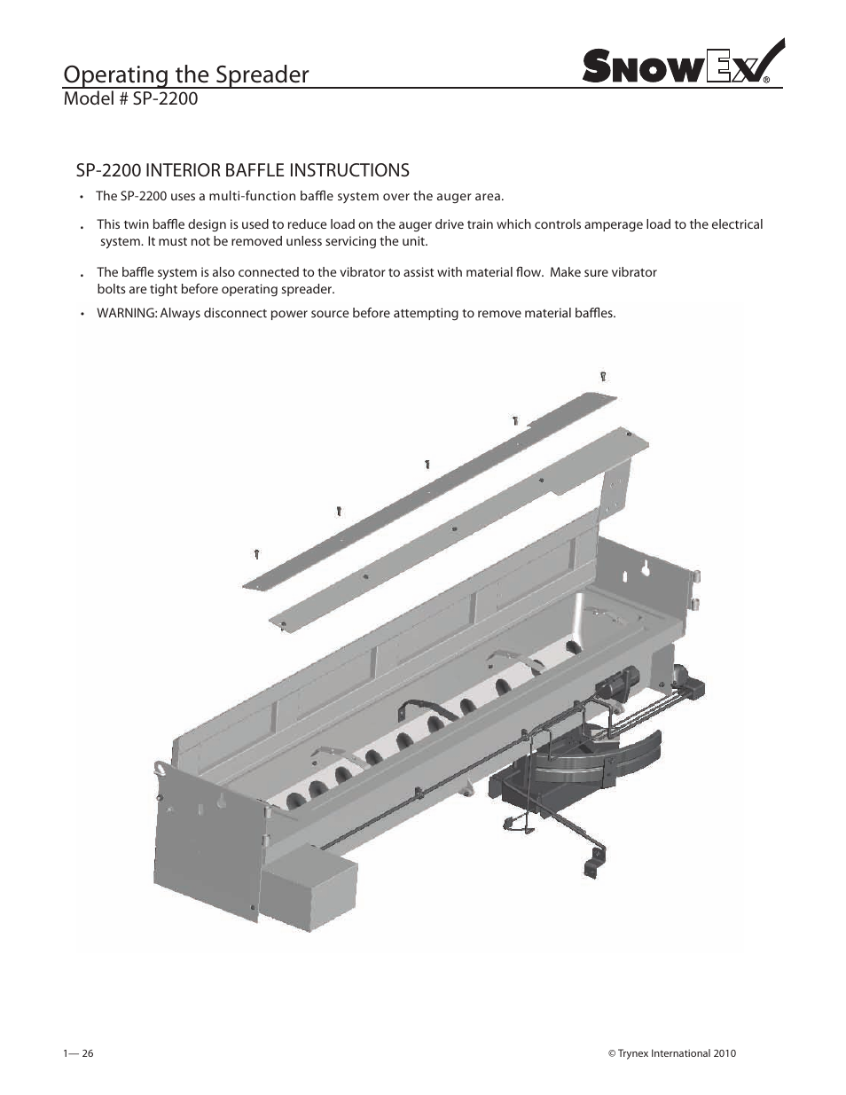 Operating the spreader | SnowEx SP-2200 User Manual | Page 26 / 36