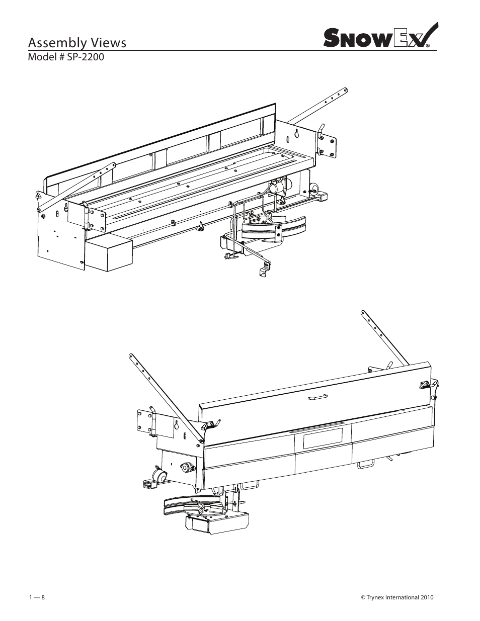 Assembly views | SnowEx SP-2200 User Manual | Page 8 / 36