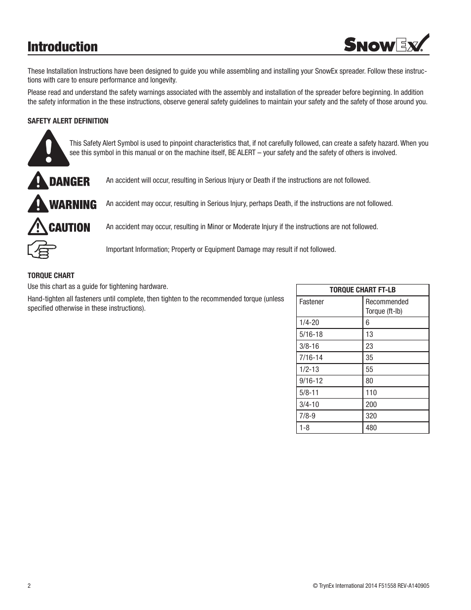 Introduction | SnowEx SP-7000 Assembly Instructions User Manual | Page 2 / 12