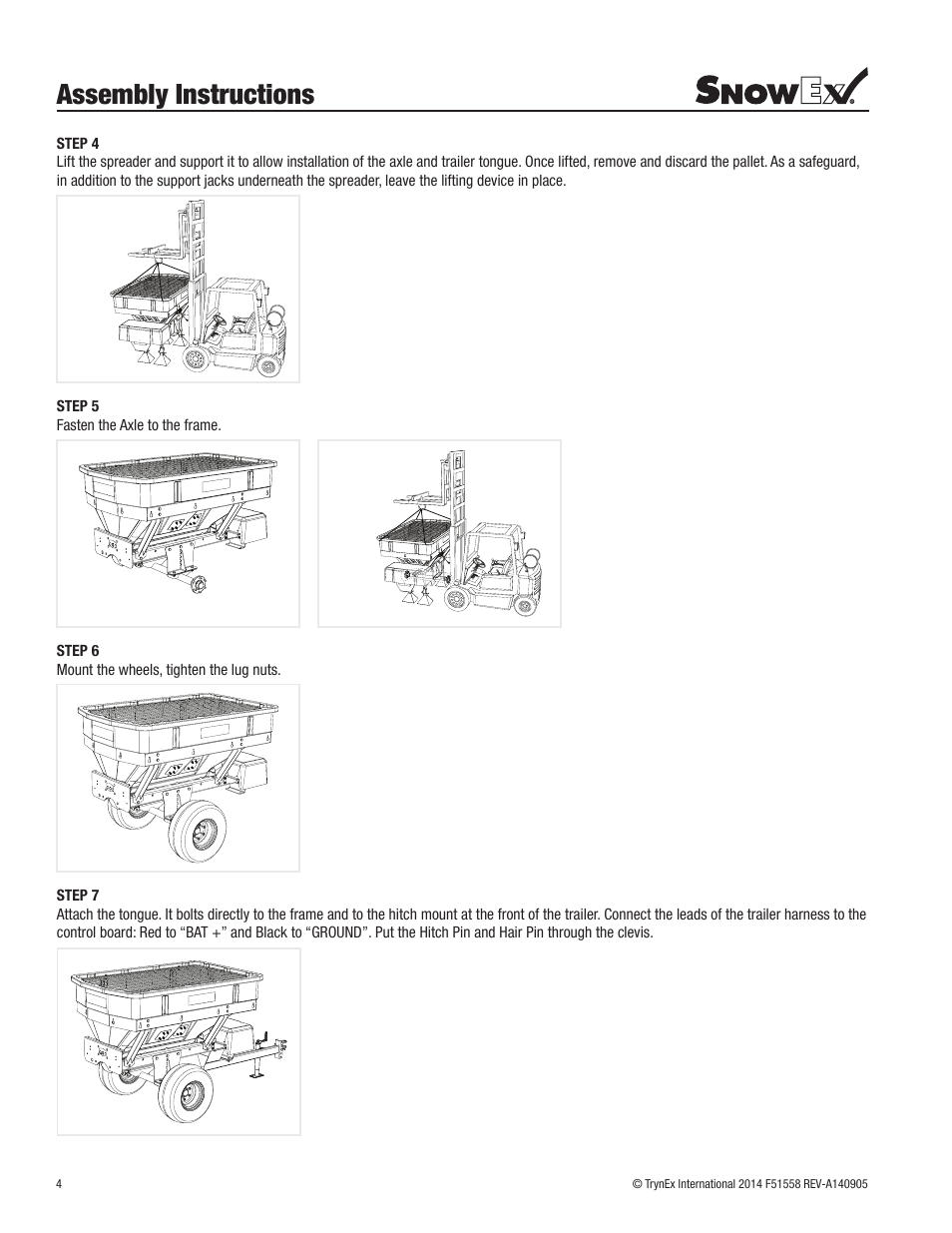 Assembly instructions | SnowEx SP-7000 Assembly Instructions User Manual | Page 4 / 12