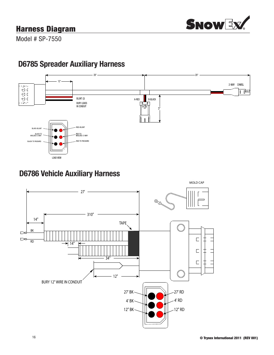 Harness diagram, Model # sp-7550, 12