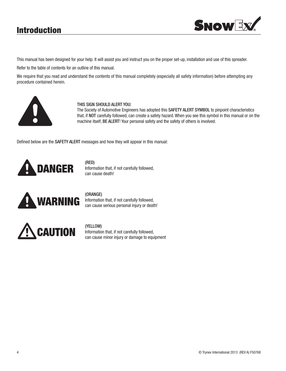 Introduction | SnowEx SP-85SS User Manual | Page 4 / 28