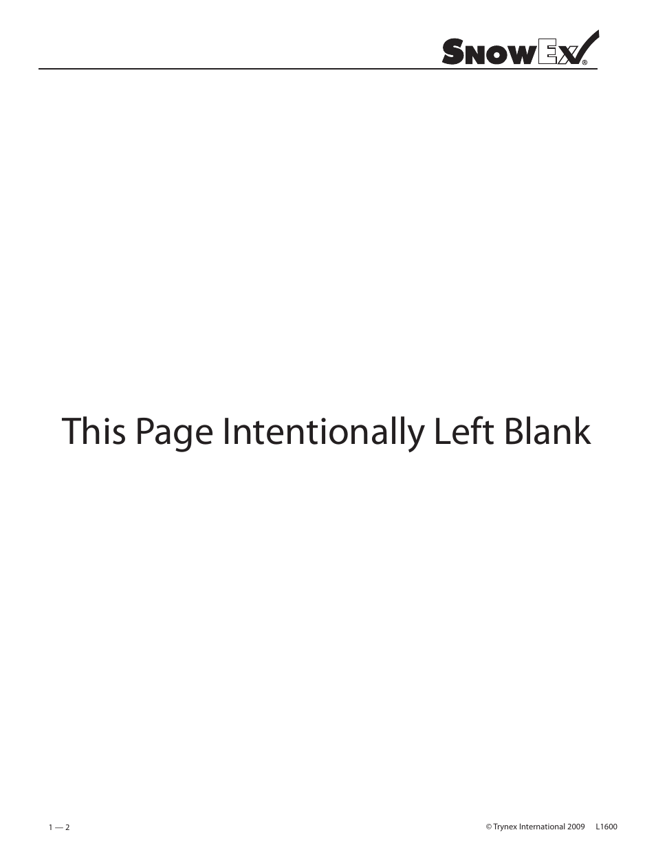 This page intentionally left blank | SnowEx SR-210 User Manual | Page 2 / 28