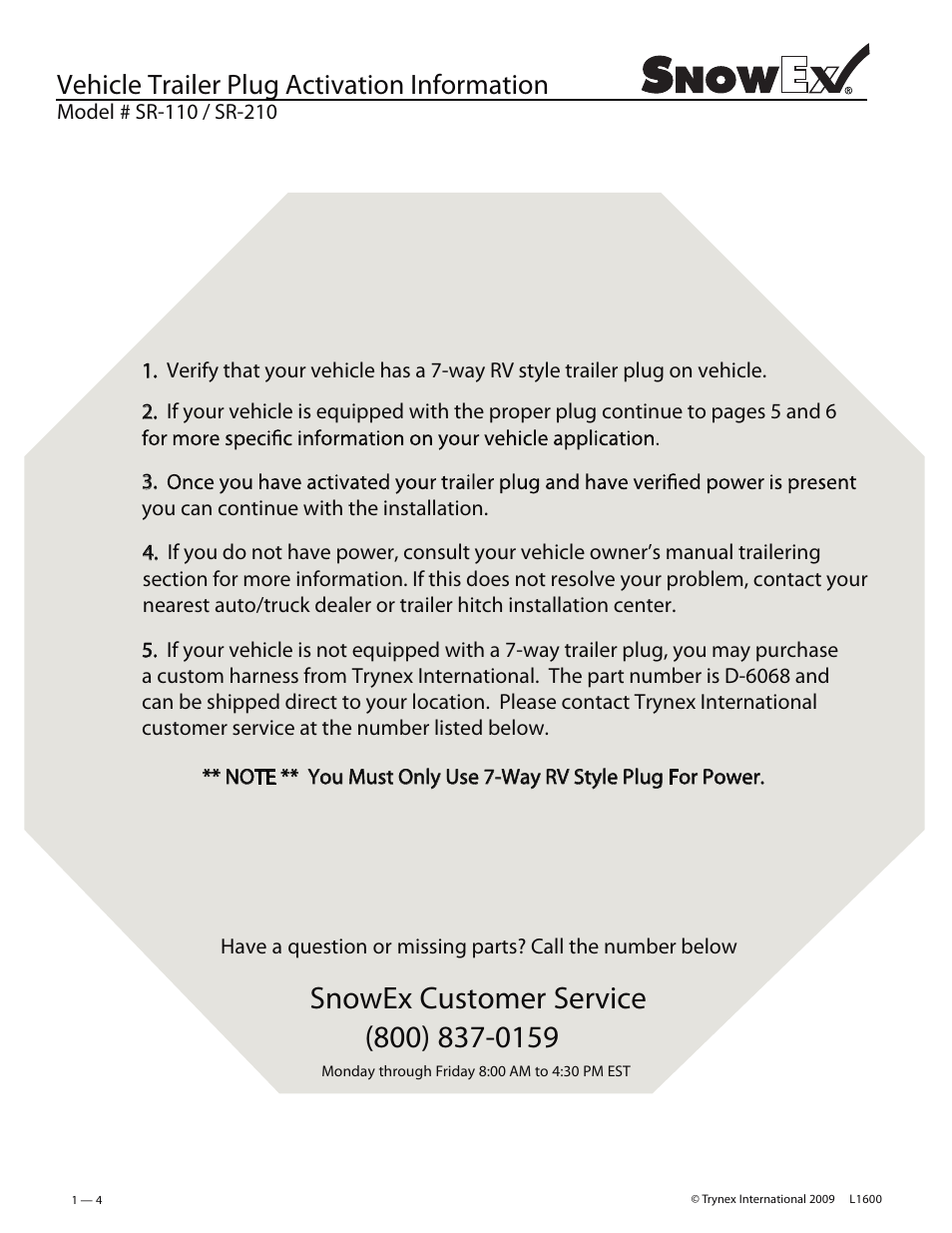 Stop attention | SnowEx SR-210 User Manual | Page 4 / 28