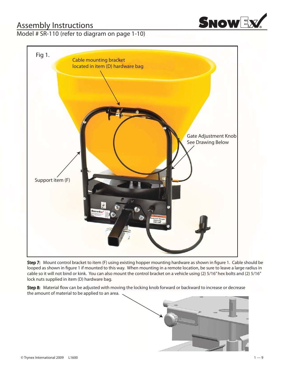 Assembly instructions | SnowEx SR-210 User Manual | Page 9 / 28