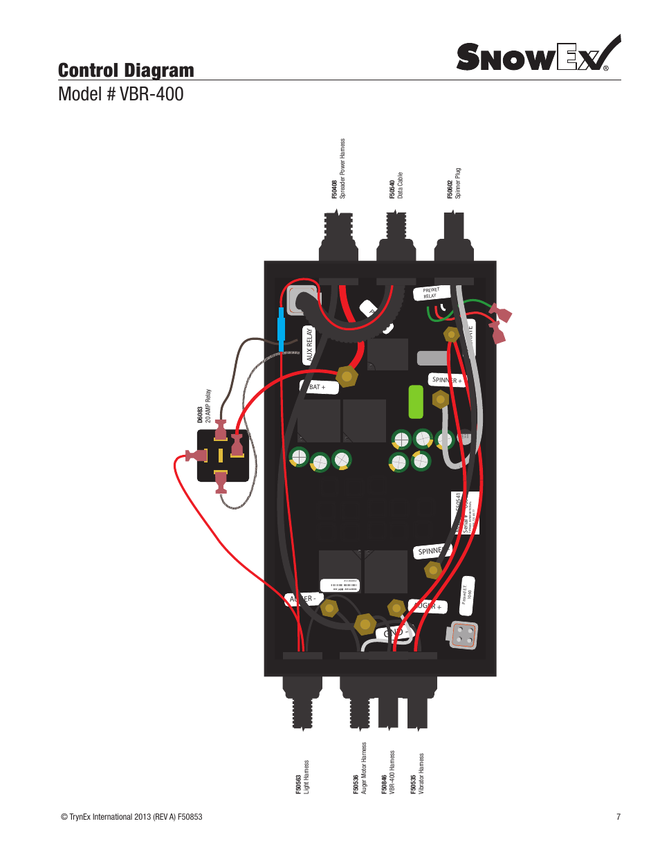 Control diagram model # vbr-400 | SnowEx VBR-400 User Manual | Page 7 / 12