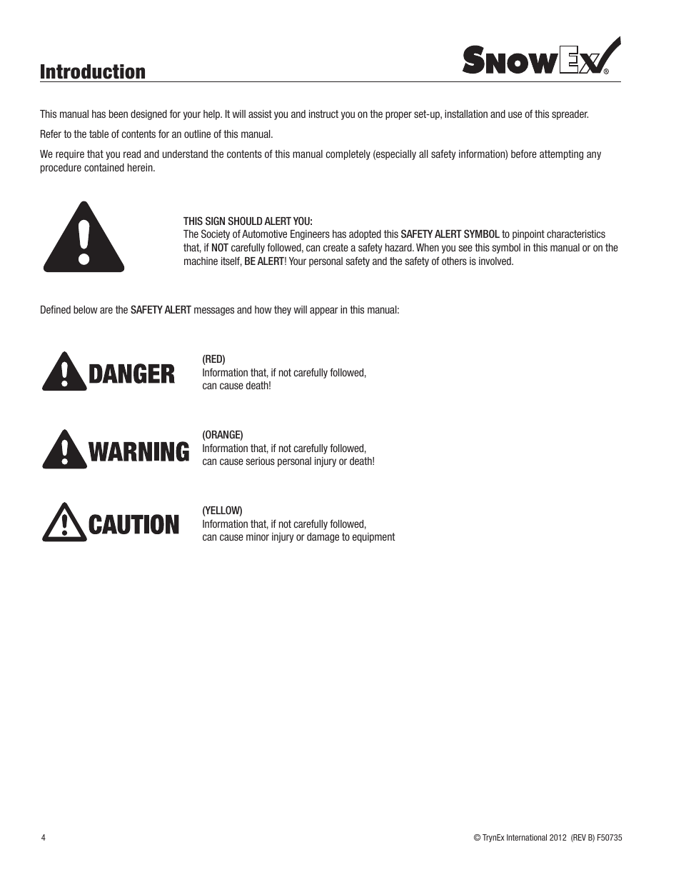 Introduction | SnowEx SP-9800X User Manual | Page 4 / 40