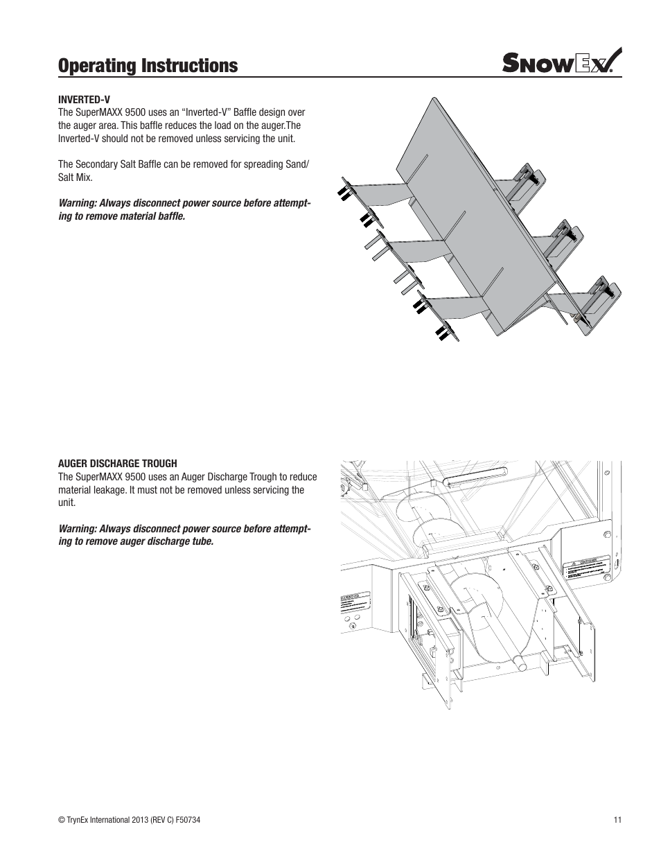 Operating instructions | SnowEx SP-9500X User Manual | Page 11 / 40