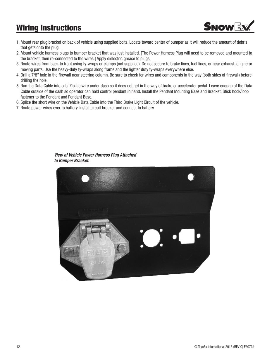 Wiring instructions | SnowEx SP-9500X User Manual | Page 12 / 40