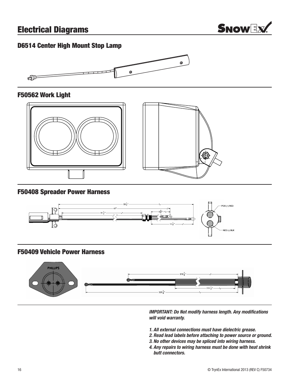 Electrical diagrams | SnowEx SP-9500X User Manual | Page 16 / 40
