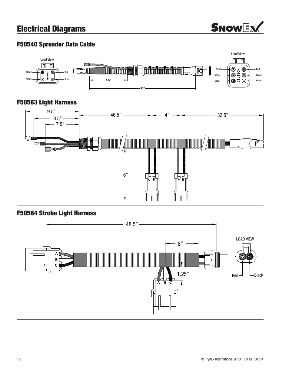 Electrical diagrams | SnowEx SP-9500X User Manual | Page 18 / 40