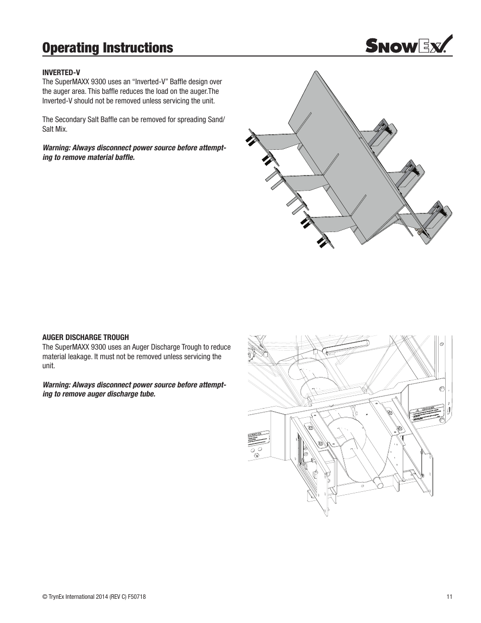 Operating instructions | SnowEx SP-9300X User Manual | Page 11 / 40