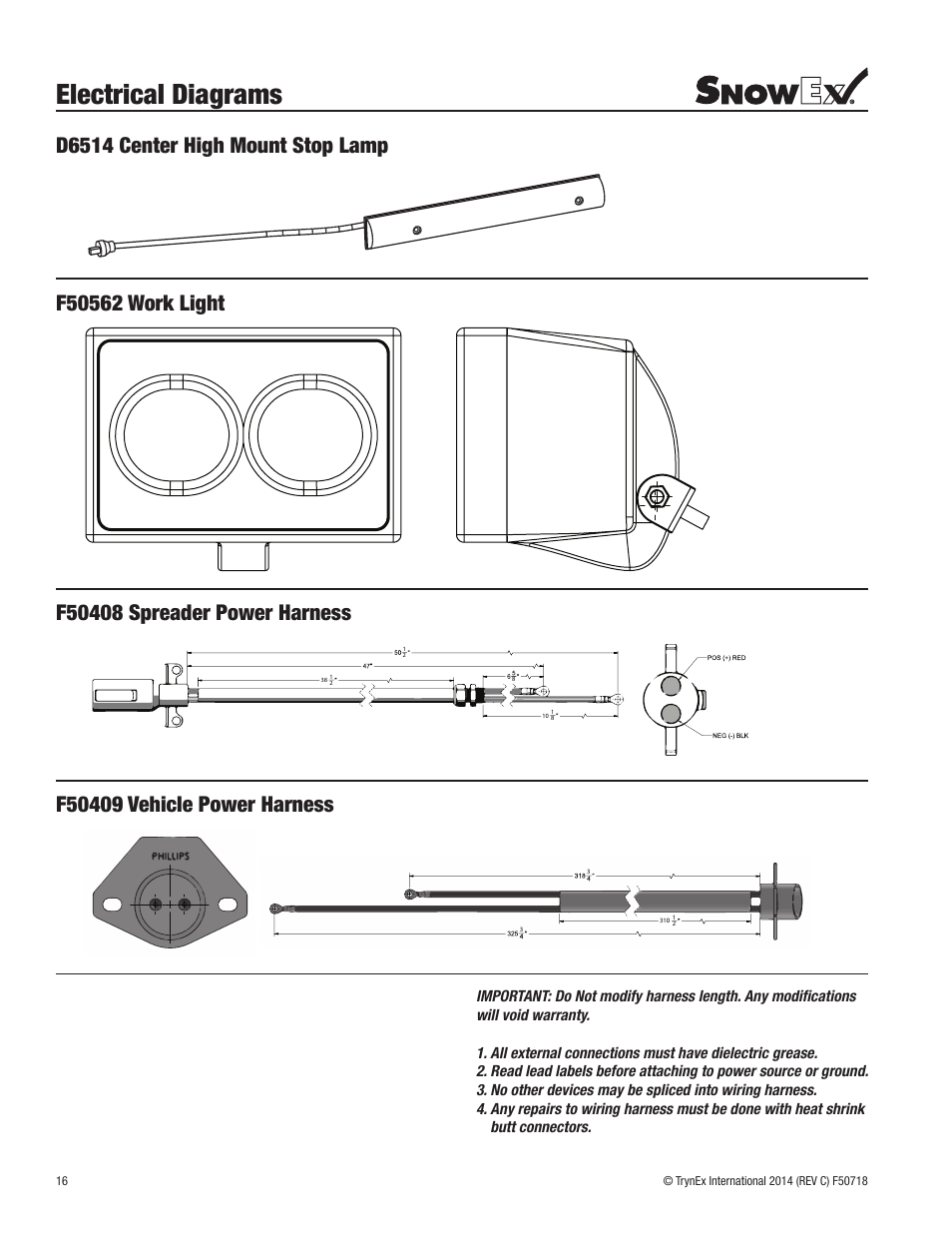 Electrical diagrams | SnowEx SP-9300X User Manual | Page 16 / 40