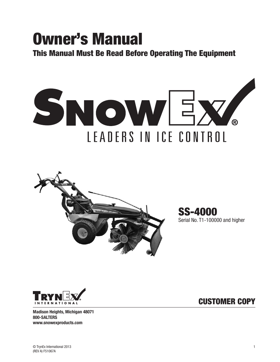SnowEx SS-4000 User Manual | 24 pages